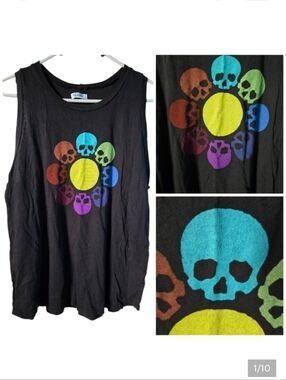 Lauren Moshi Circle Skull tank top